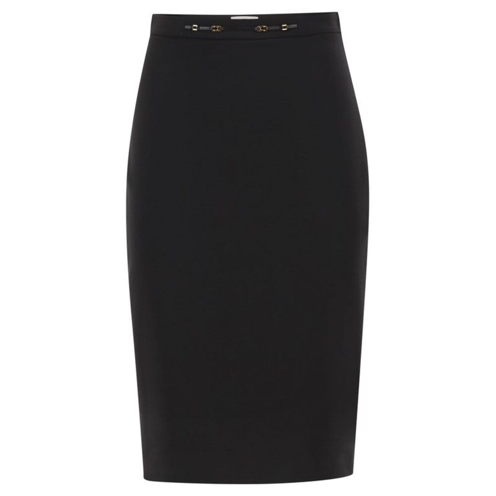 Elisabetta Franchi Women Midi Pencil Skirt With Logo Belt